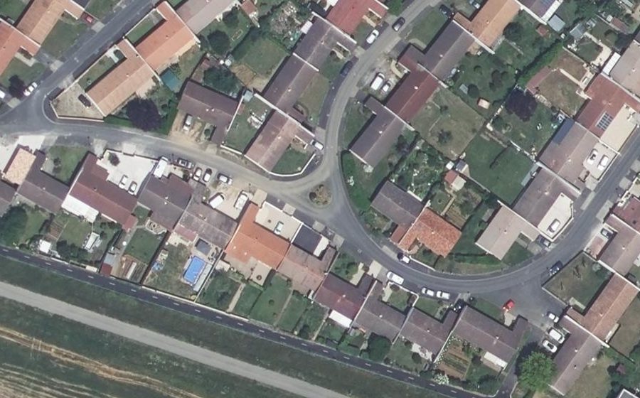 Vue aérienne du Rue des Frères Voisin