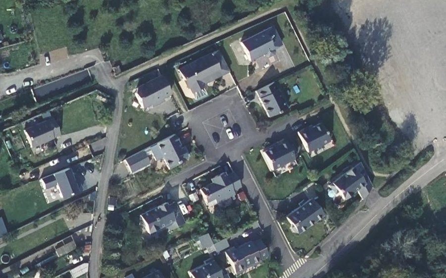 Vue aérienne du Rue des Jardins de l'Abbaye