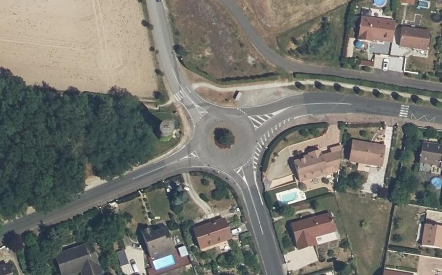 Vue aérienne du Rond-point Yvon Gillet