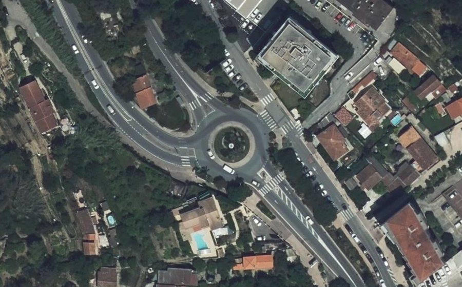 Vue aérienne du Rond-Point des Douanes