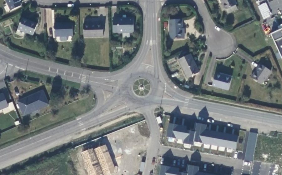 Vue aérienne du Rond-Point de l'Hermine