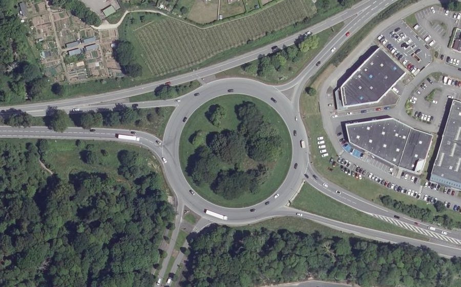 Vue aérienne du Rond-Point Gutenberg