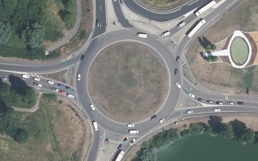 Vue aérienne du Rond-Point des Orlands