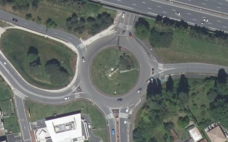 Vue aérienne du Rond-Point de Bridgend