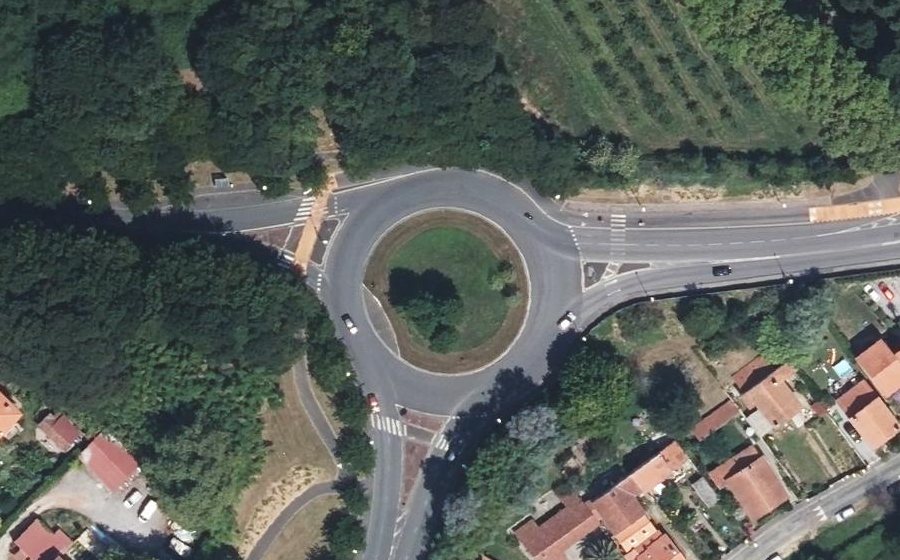 Vue aérienne du Rond-Point d'Amade