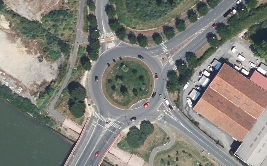 Vue aérienne du Rond-Point de la Pièce-Noyée