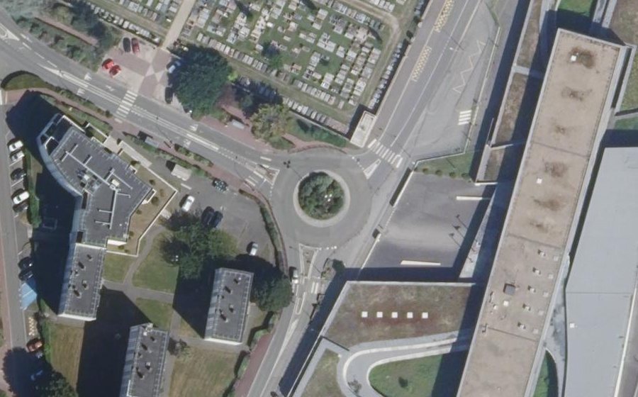 Vue aérienne du Rond-Point des Droits de l'Homme