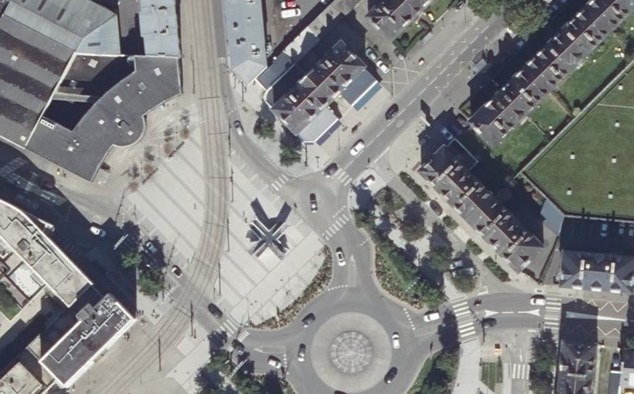 Vue aérienne de la Place de Strasbourg