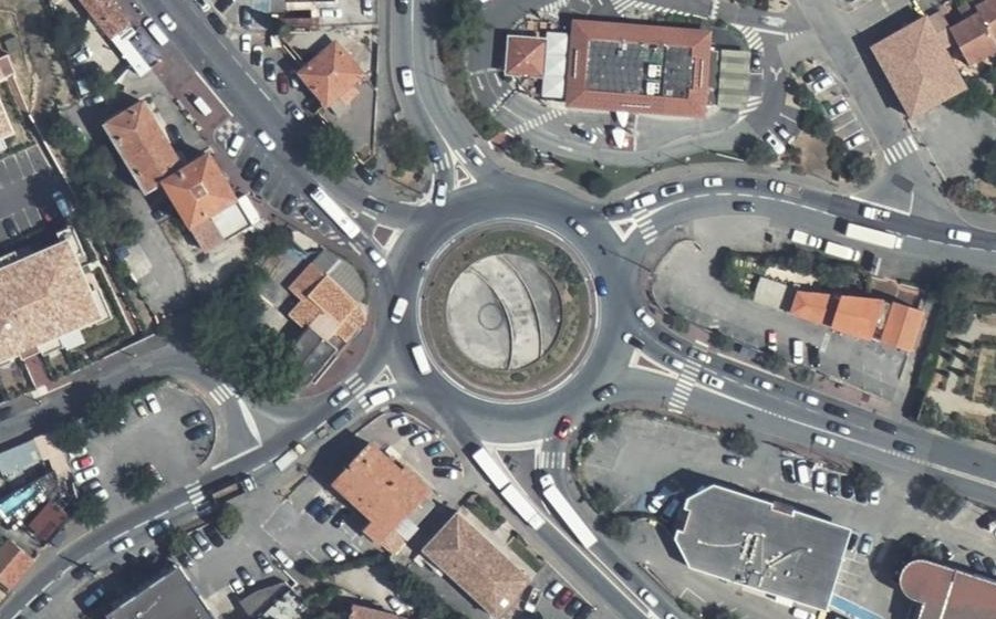 Vue aérienne du Rond-Point des Quatre Chemins