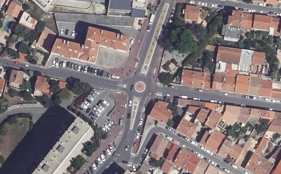 Vue aérienne du Rond-Point Nicole Ciravegna