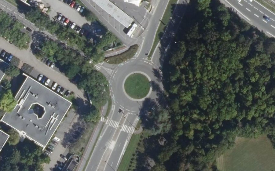 Vue aérienne du Rond-Point du Général de Bollardière