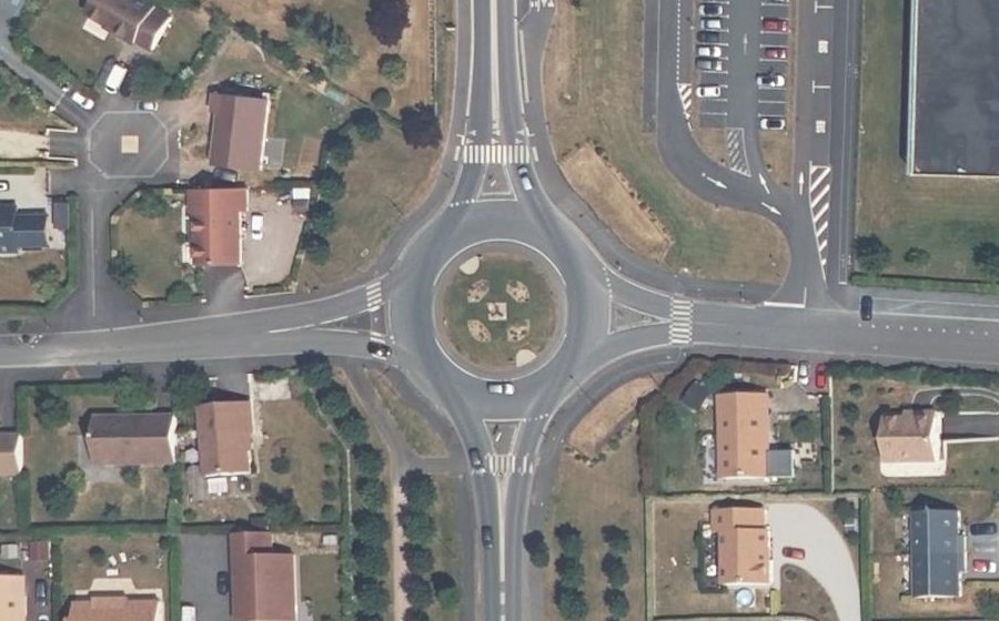 Vue aérienne du Rond-Point des Mineurs