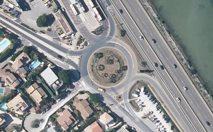 Vue aérienne du Giratoire de Santa Monica