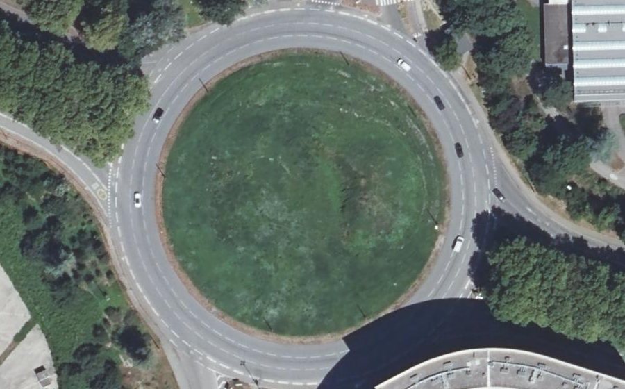 Vue aérienne du Rond-Point Pierre et Marie Curie