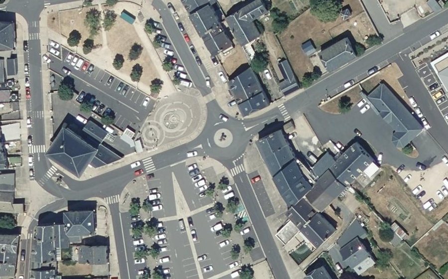 Vue aérienne du Place du Foirail