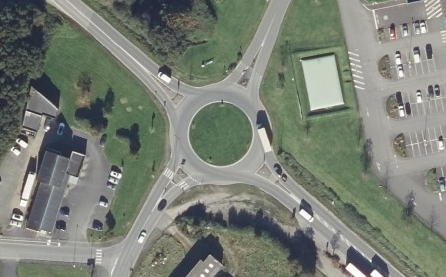 Vue aérienne du Rond-Point du Pouldrez