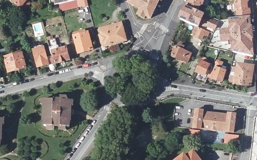 Vue aérienne du Rond-Point Santiago