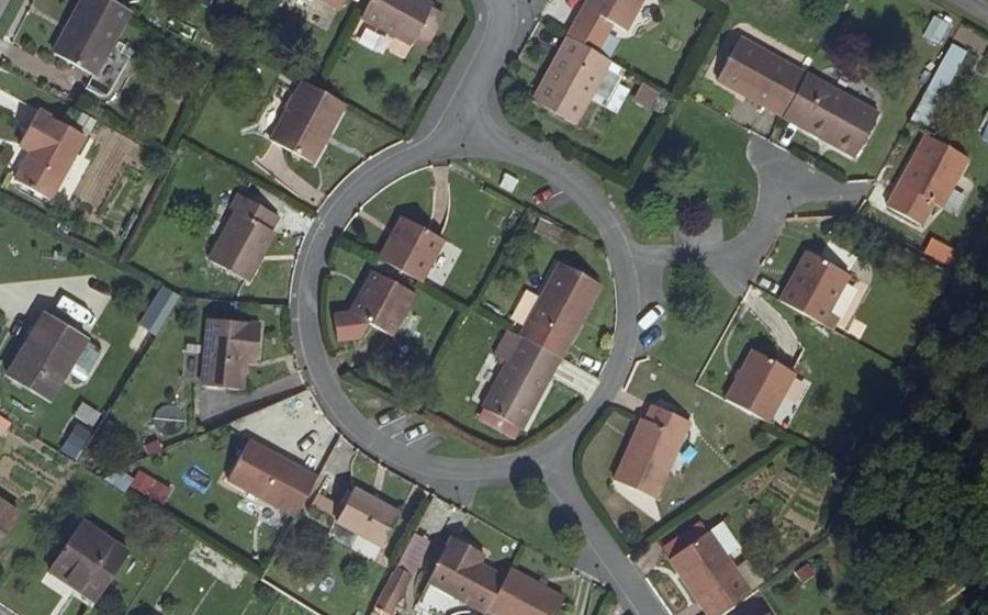 Vue aérienne du Rue des Aulnaies