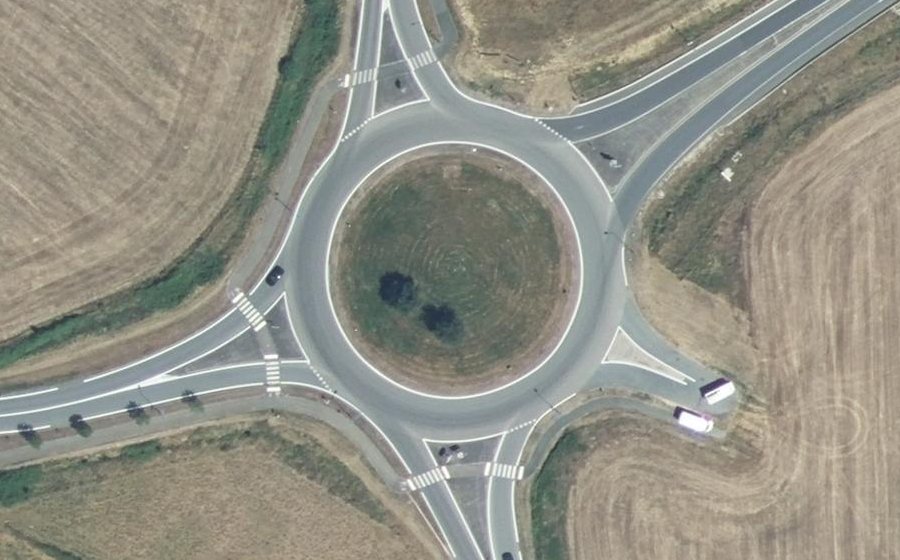 Vue aérienne du Rond-Point des 8 Communes