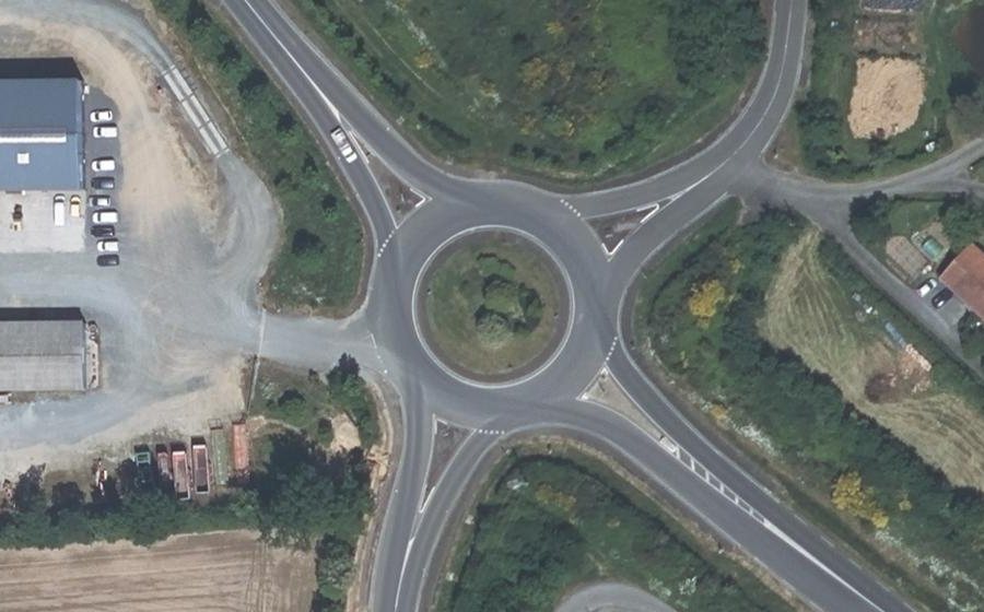 Vue aérienne du Rond-Point de l'Abbaye