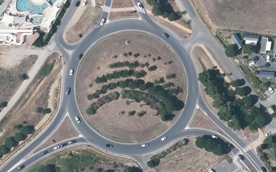 Vue aérienne du Rond-Point Jacques Chirac