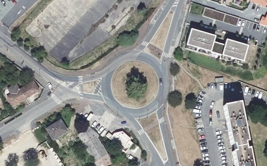 Vue aérienne du Carrefour de la Résidence