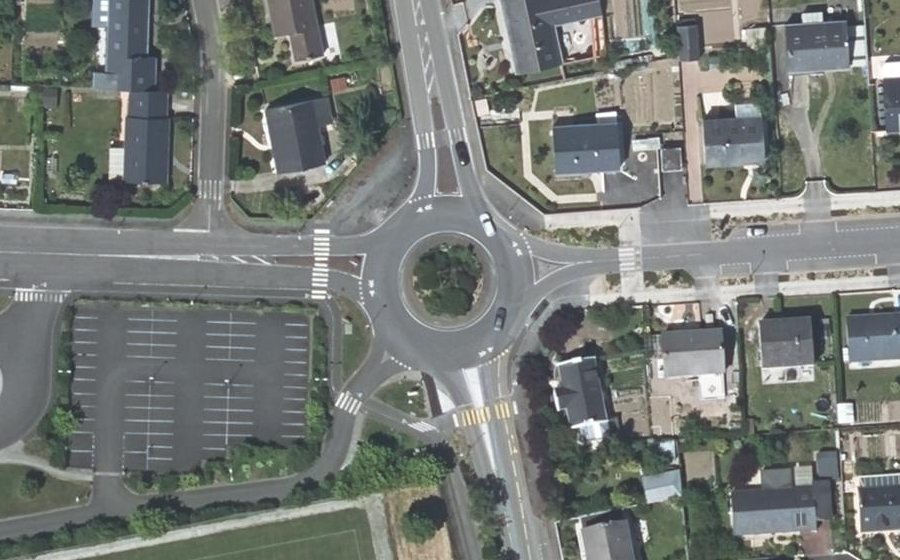 Vue aérienne du Rond-Point de l'Hermitage