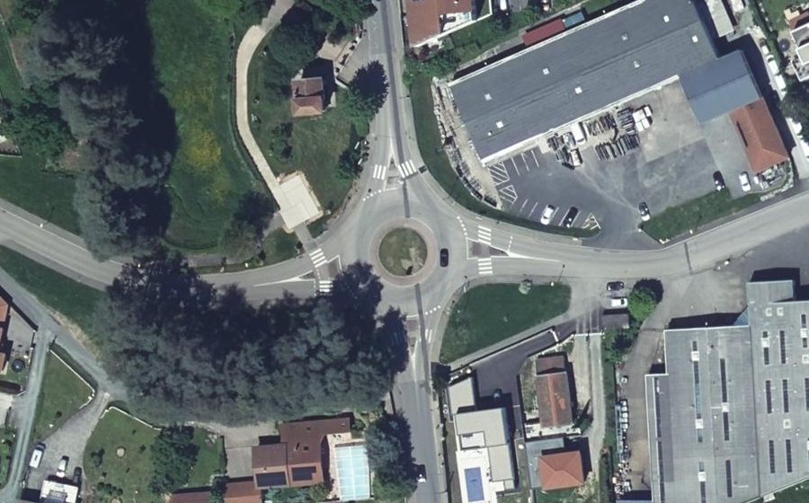 Vue aérienne du Rond-Point de la Croatie