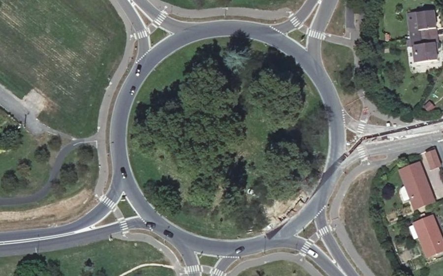 Vue aérienne du Rond-Point de Neustadt