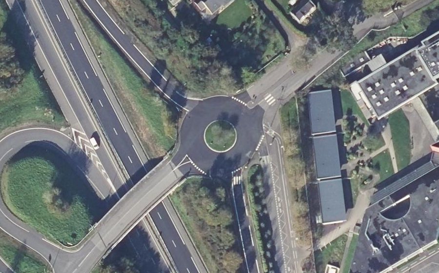Vue aérienne du Rond-Point Traon Beuzit