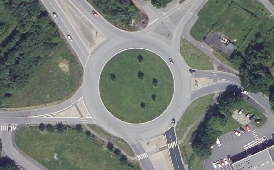 Vue aérienne du Rond-Point de Kergonidec