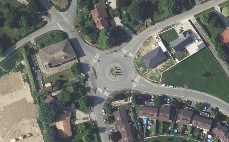 Vue aérienne du Rond-Point de la Médaille Militaire