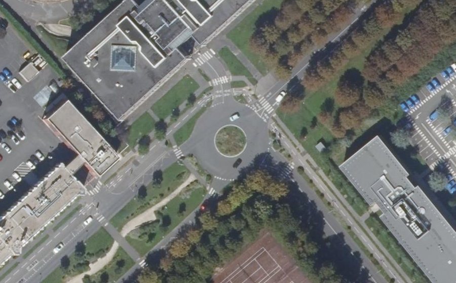 Vue aérienne du Place Gaston Monerville