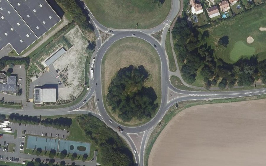 Vue aérienne du Rond-Point de Vert-le-Grand