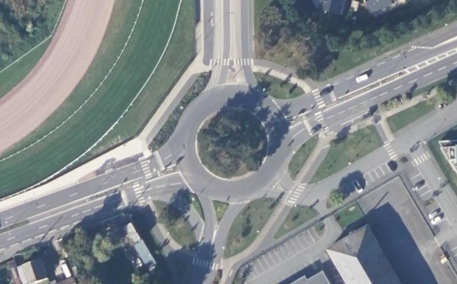 Vue aérienne du Rond-Point des Anciens Combattants d'Afrique du Nord
