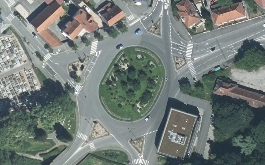Vue aérienne du Rond-Point de Landau