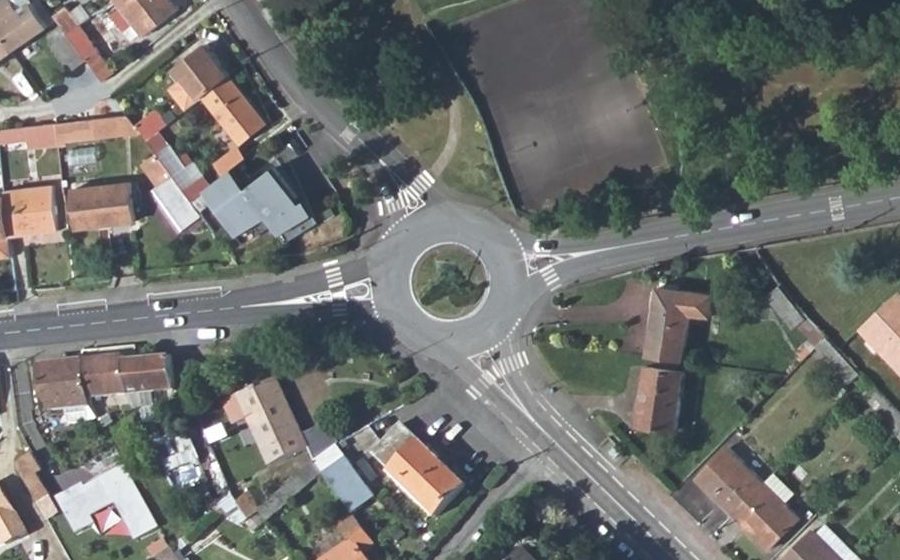 Vue aérienne du Rond-Point des Pêcheurs