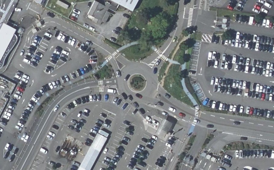 Vue aérienne du Rue de l'Aéroport