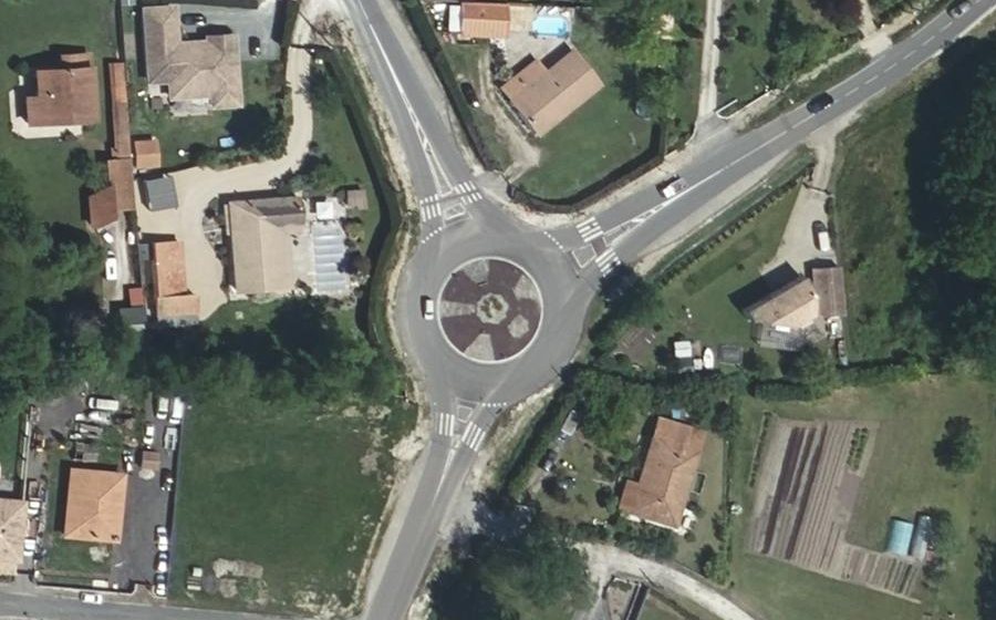 Vue aérienne du Route d'Arsac