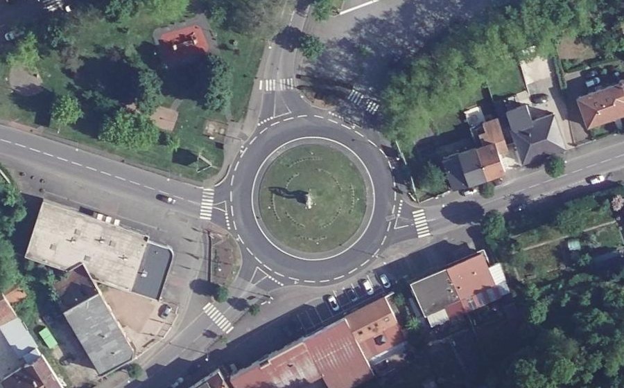 Vue aérienne du Rond-Point de l'Europe