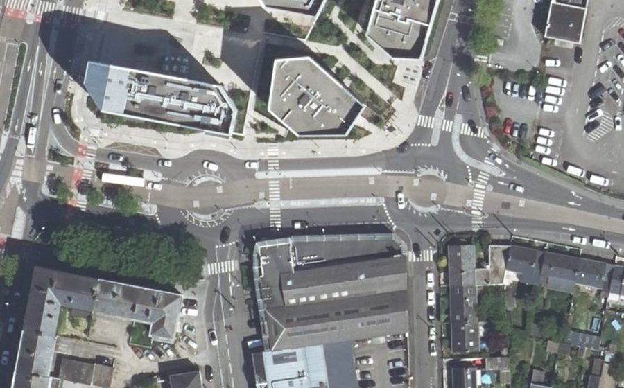 Vue aérienne du Rue de la Ville-Halluard