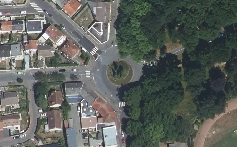 Vue aérienne du Rond-Point des Sports
