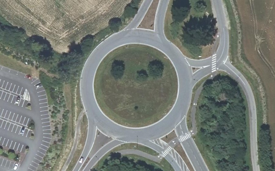 Vue aérienne du Rond-Point du Kruguilh