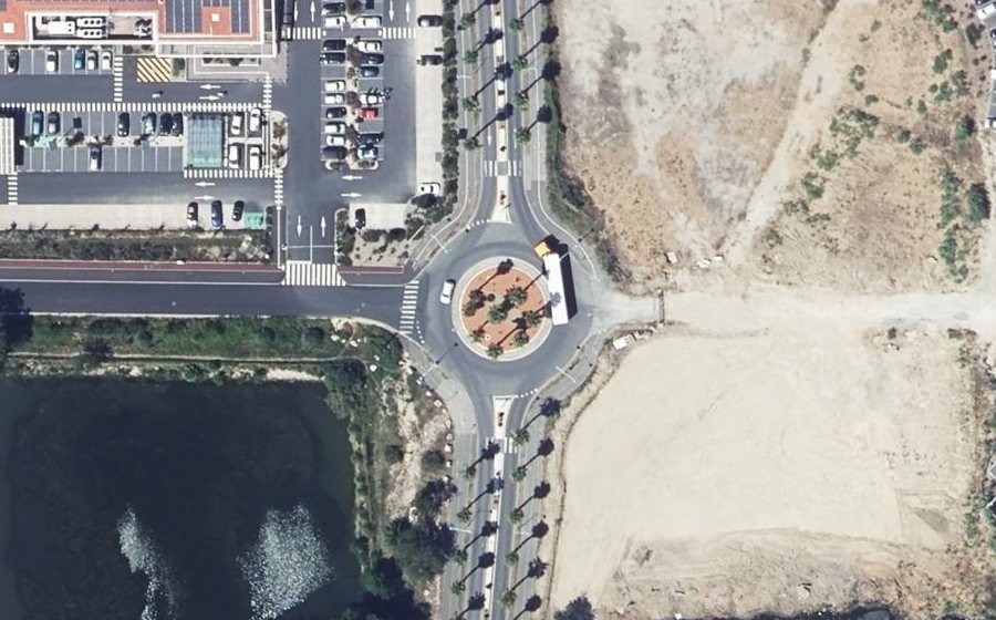 Vue aérienne du Rond-Point Maryse Bastié