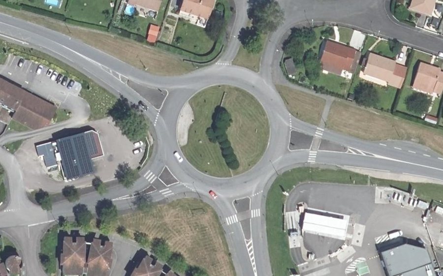 Vue aérienne du Rond-Point Georges Guingouin