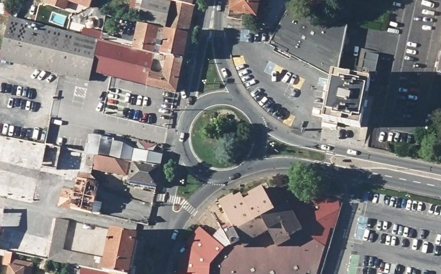 Vue aérienne du Rond-Point des Stades
