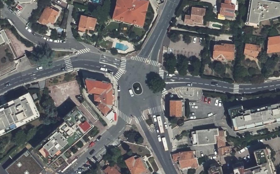 Vue aérienne du Place Commandant Marcel Gérome