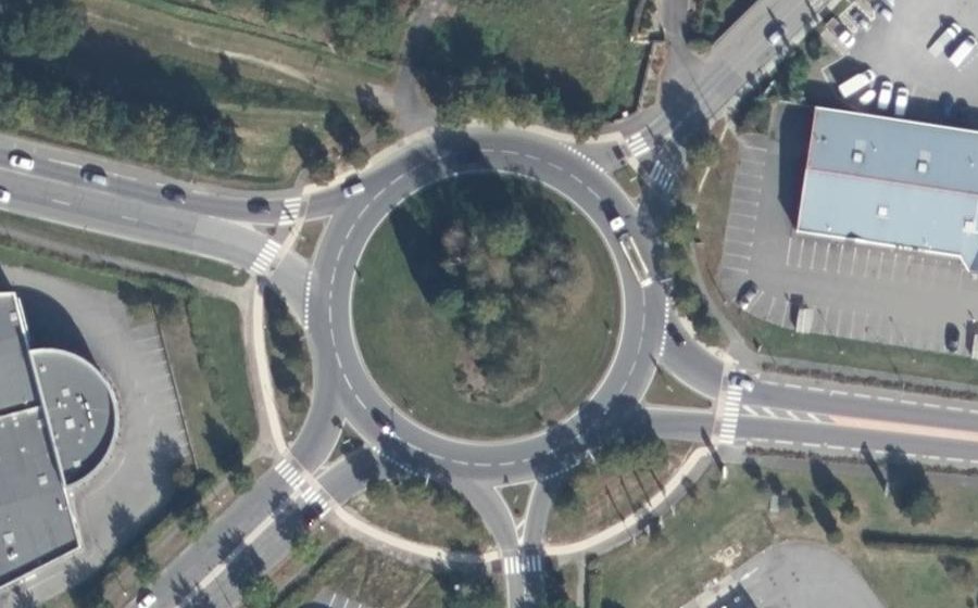 Vue aérienne du Rond-Point de la Baratière