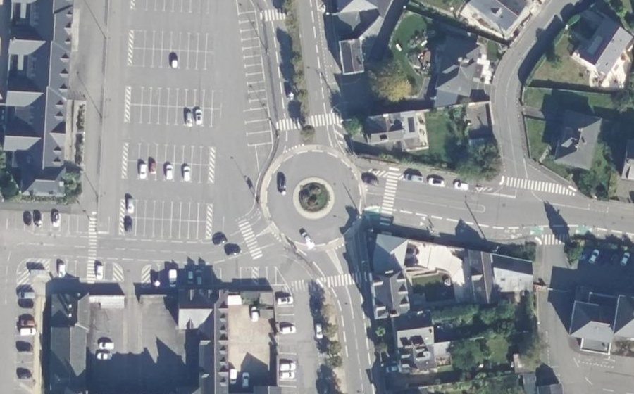 Vue aérienne du Rond-Point du Stade