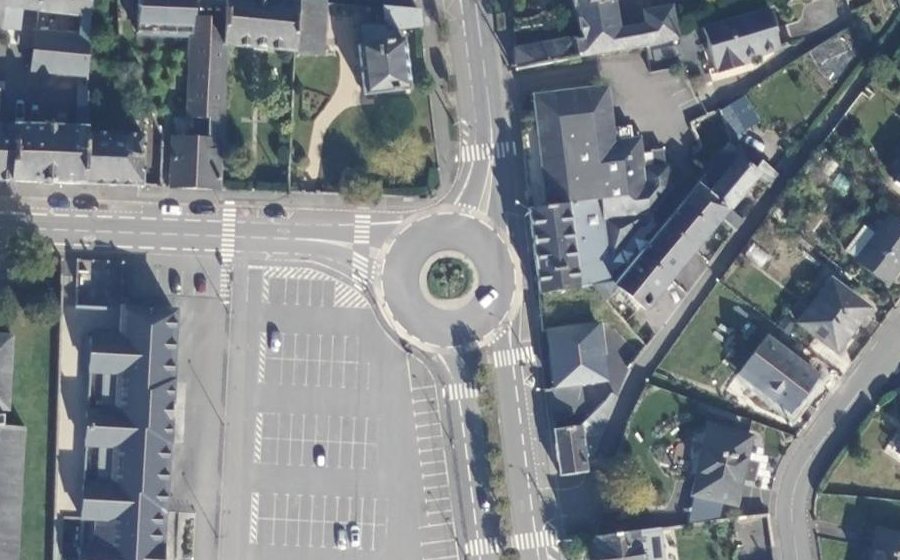 Vue aérienne du Rond Poind du Champ de Foire